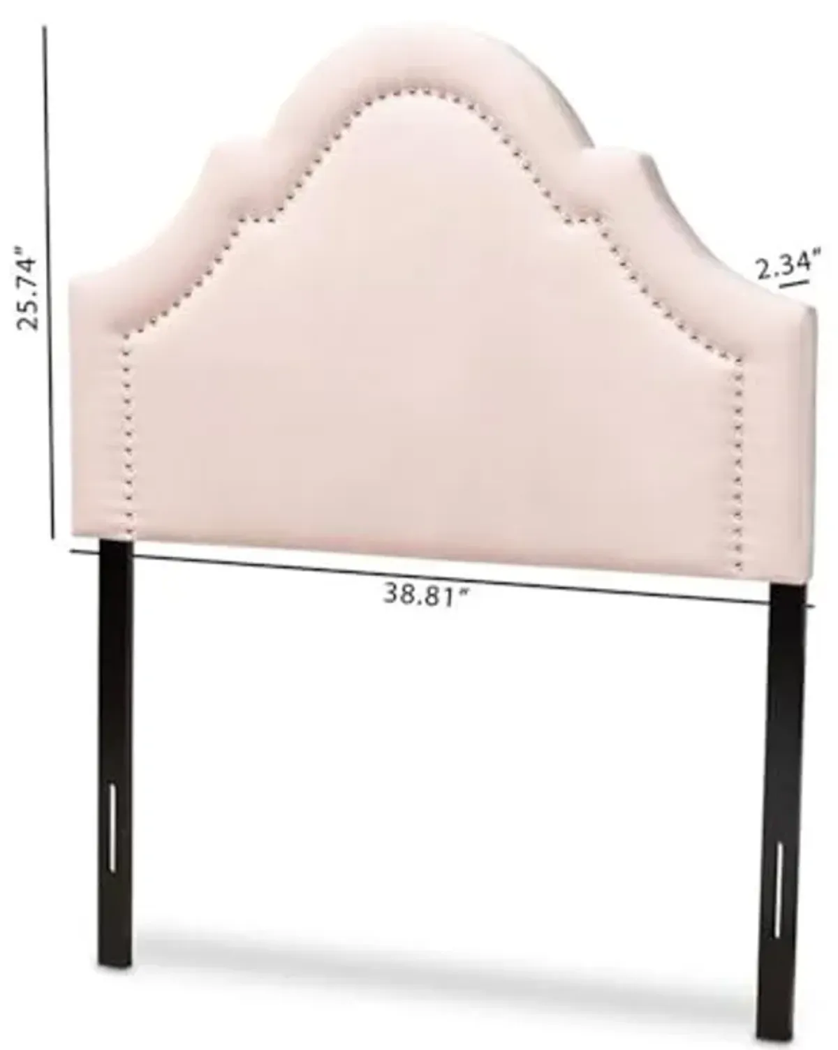 Baxton Studio Rita Modern and Contemporary Light Pink Velvet Fabric Upholstered Twin Size Headboard