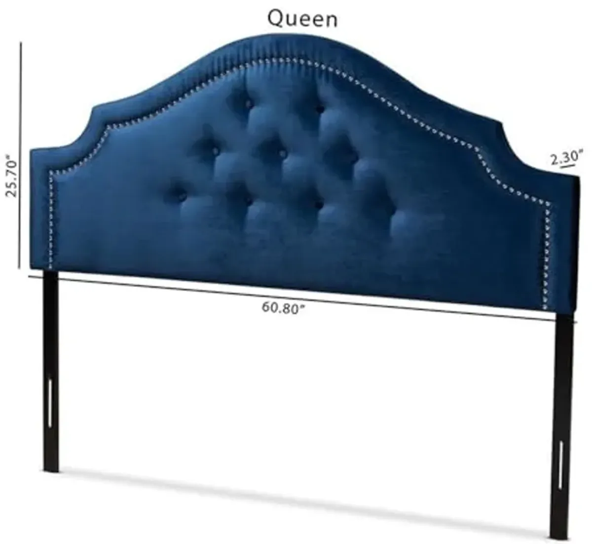 Baxton Studio Cora Modern and Contemporary Royal Blue Velvet Fabric Upholstered Queen Size Headboard