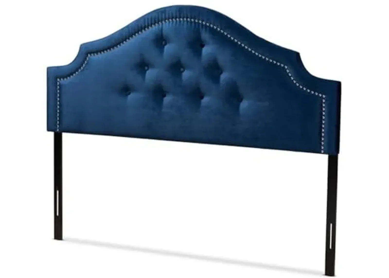 Baxton Studio Cora Modern and Contemporary Royal Blue Velvet Fabric Upholstered Queen Size Headboard