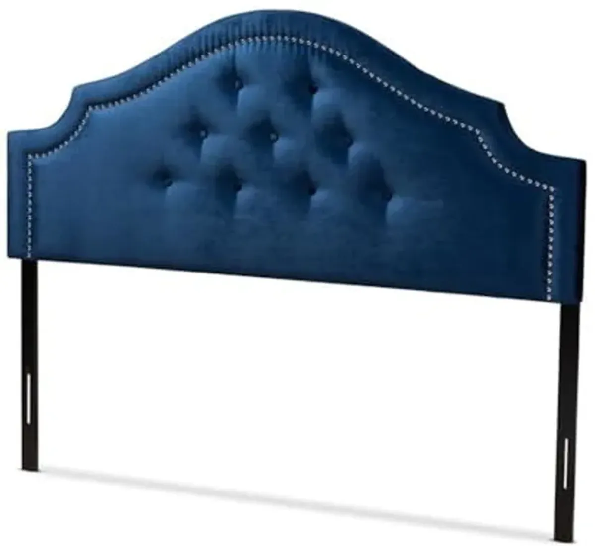 Baxton Studio Cora Modern and Contemporary Royal Blue Velvet Fabric Upholstered Queen Size Headboard