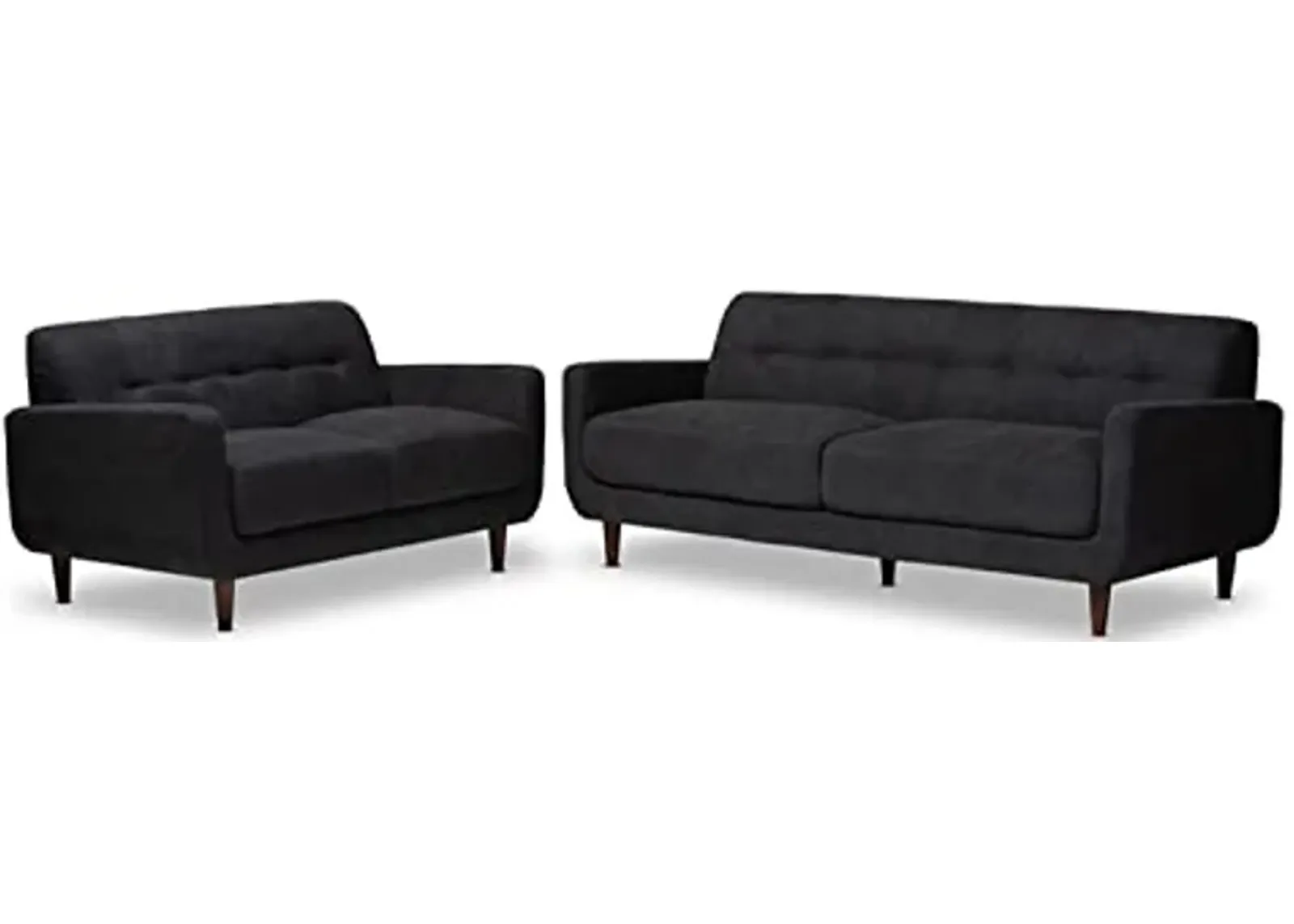 Baxton Studio Allister Dark Grey Upholstered Living Room Set