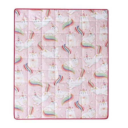 Heritage Club Children’s 40x50 Pink Unicorn 3 Pounds Warming and Cooling Microfiber Minky Weighted Blanket