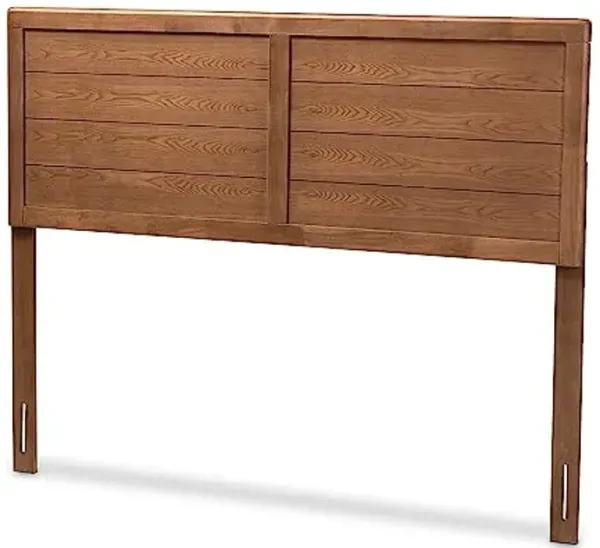 Baxton Studio Seren Queen Wood Headboard, 61.2-inch W x 0.9-inch D x 58.3-inch H, Ash Walnut