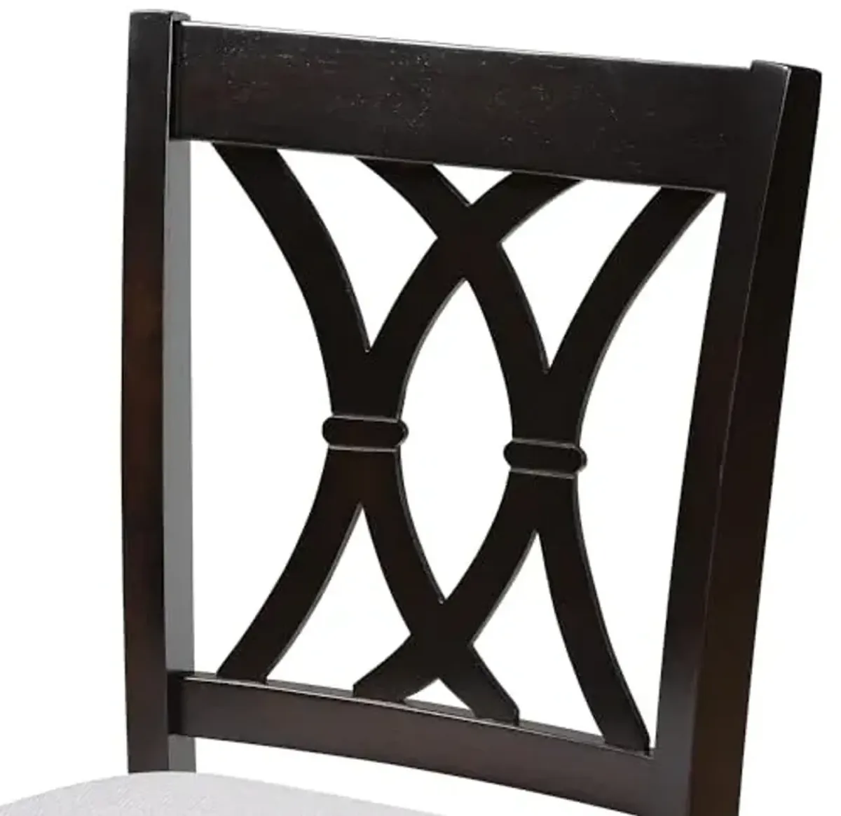 Baxton Studio Reneau Contemporary Fabric Cut-Out Back Counter Stool, Gray and Espresso, 2-Pieces/Set