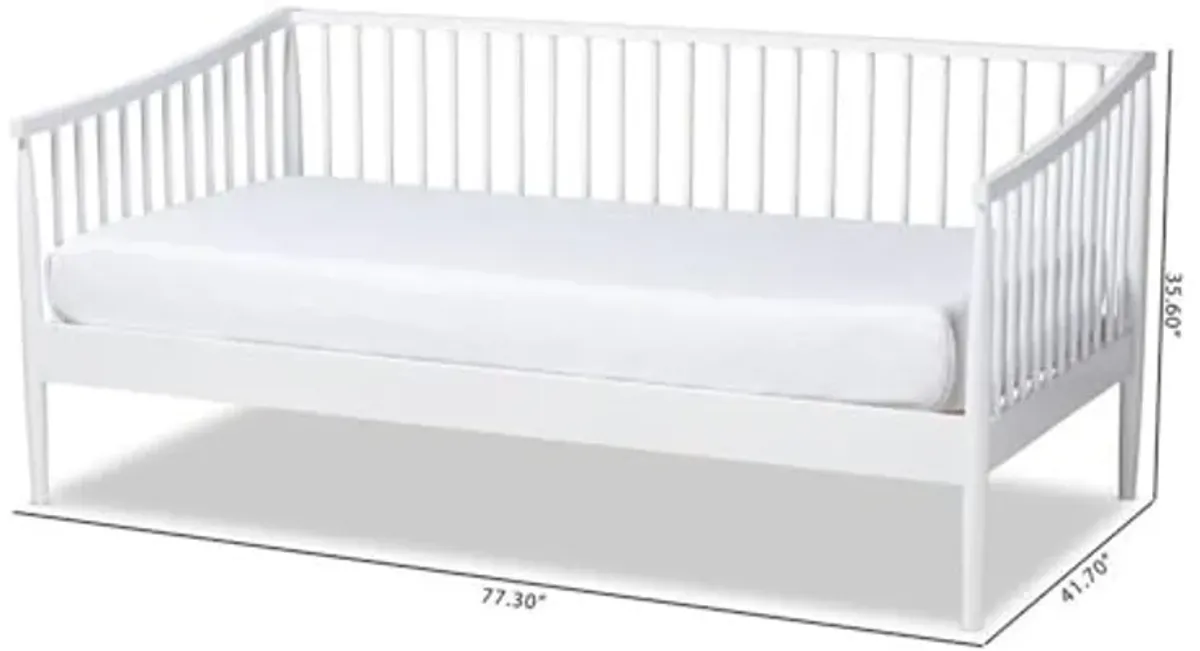 Baxton Studio Renata Classic and Traditional White Finished Wood Twin Size Spindle Daybed