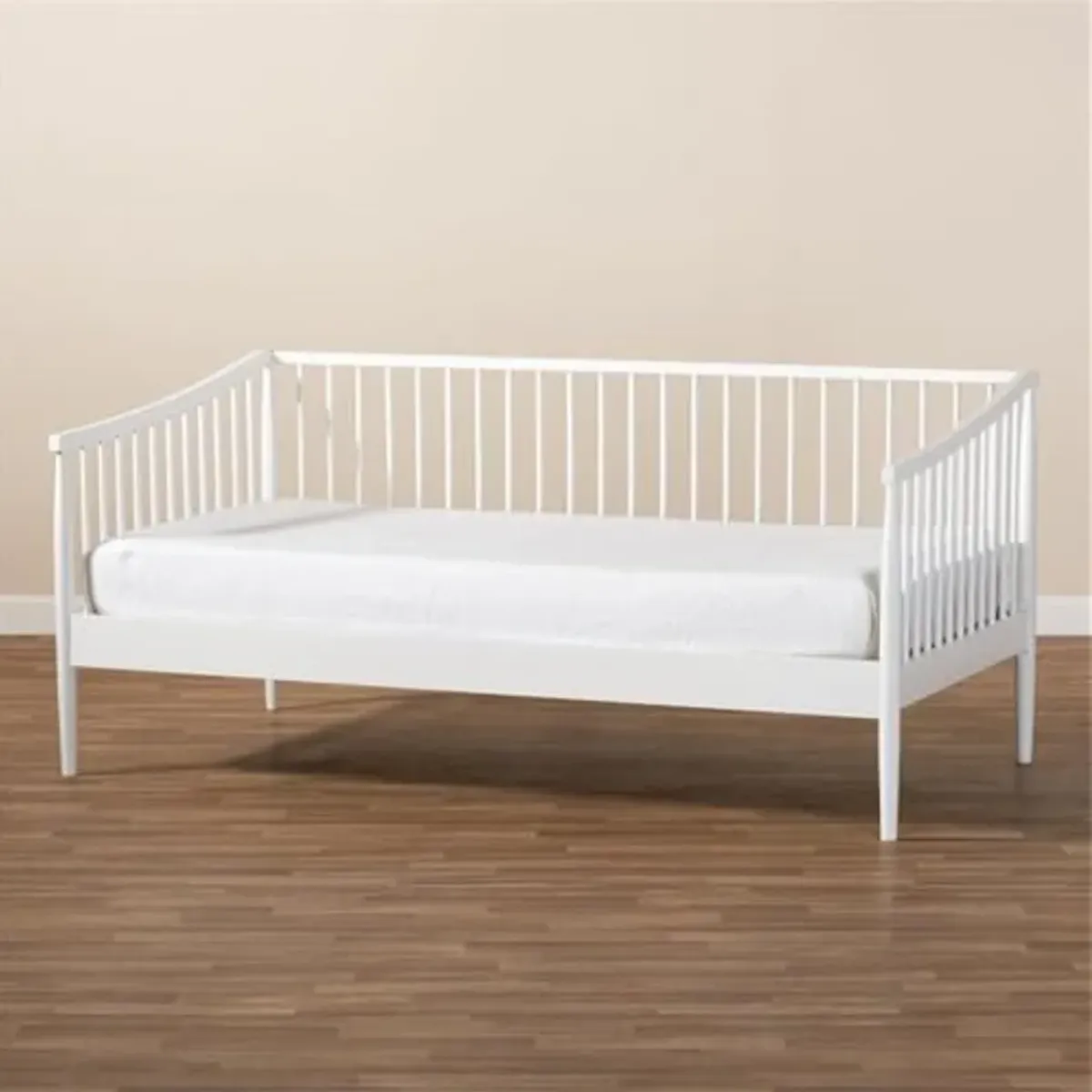 Baxton Studio Renata Classic and Traditional White Finished Wood Twin Size Spindle Daybed