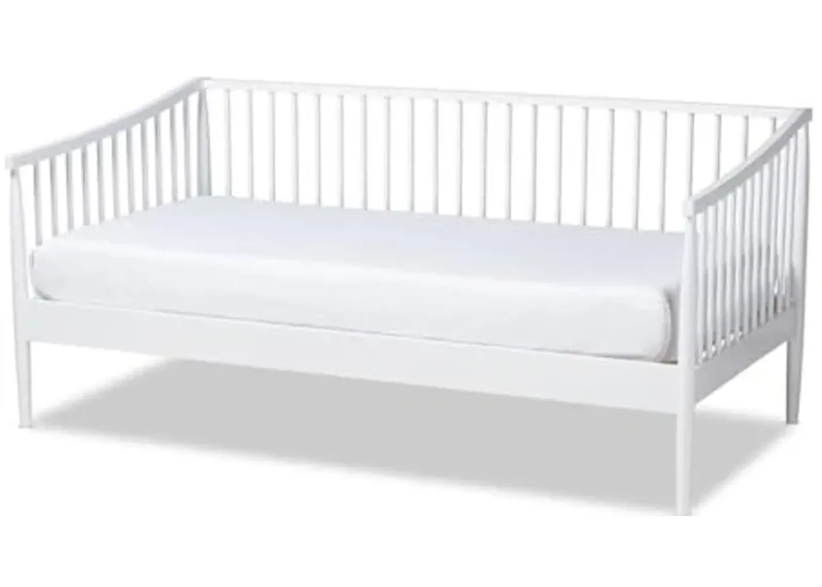 Baxton Studio Renata Classic and Traditional White Finished Wood Twin Size Spindle Daybed