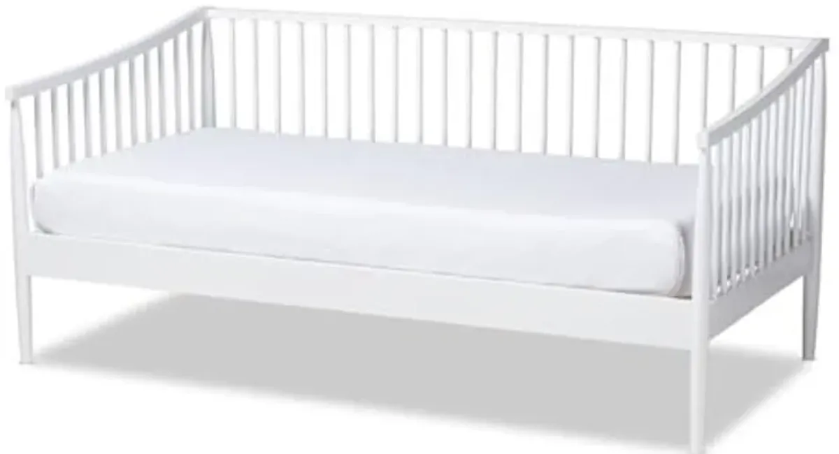 Baxton Studio Renata Classic and Traditional White Finished Wood Twin Size Spindle Daybed