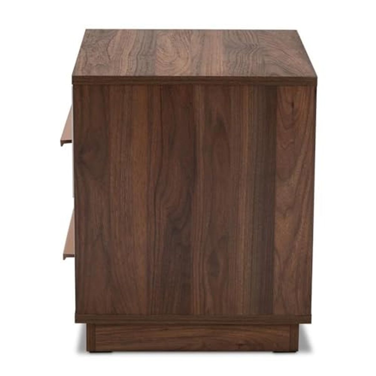 Baxton Studio Mette White - Walnut 2-Drawer Wood Nightstand