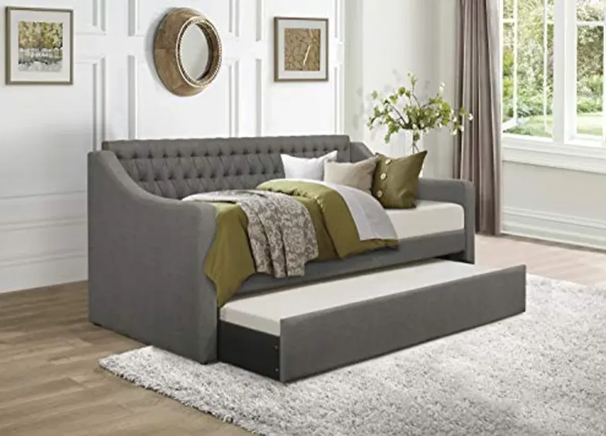 Lexicon Piggi Fabric Daybed with Trundle, Twin/Twin, Gray