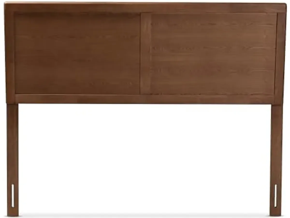 Baxton Studio Raya Queen Wood Headboard, 61.2-inch W x 0.9-inch D x 58.3-inch H, Ash Walnut (156-9420-HiT)