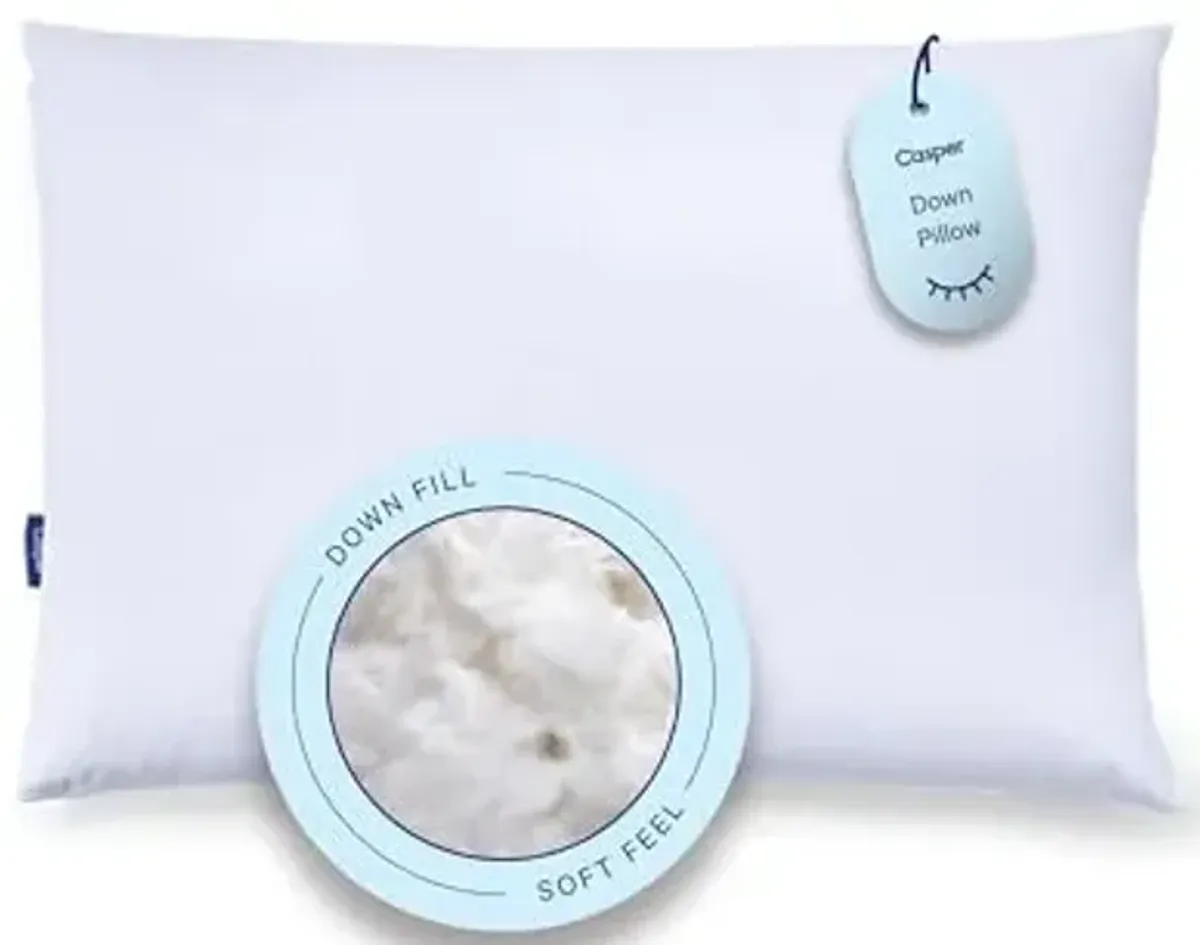 Casper Sleep Down Pillow for Sleeping, King, White