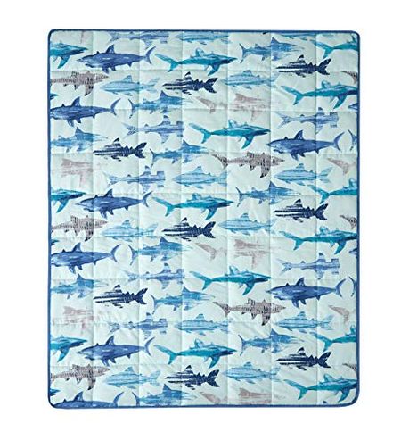 Heritage Club Children’s 40x50 Blue Shark 6 Pounds Warming and Cooling Microfiber Mink Weighted Blanket