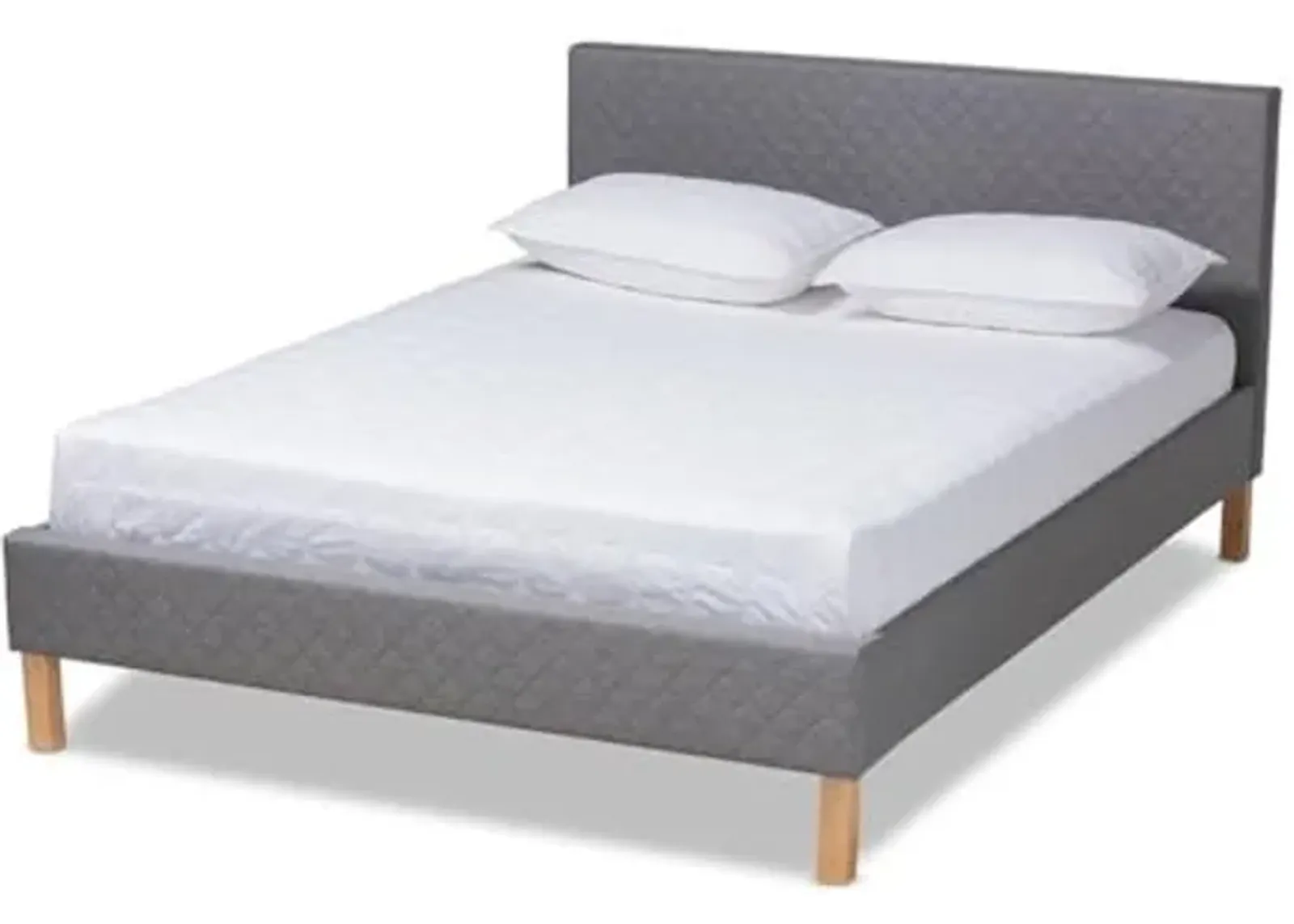 Baxton Studio Aneta Modern and Contemporary Grey Fabric Upholstered King Size Platform Bed