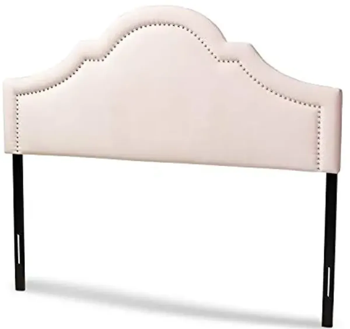 Baxton Studio Rita Modern and Contemporary Light Pink Velvet Fabric Upholstered Queen Size Headboard