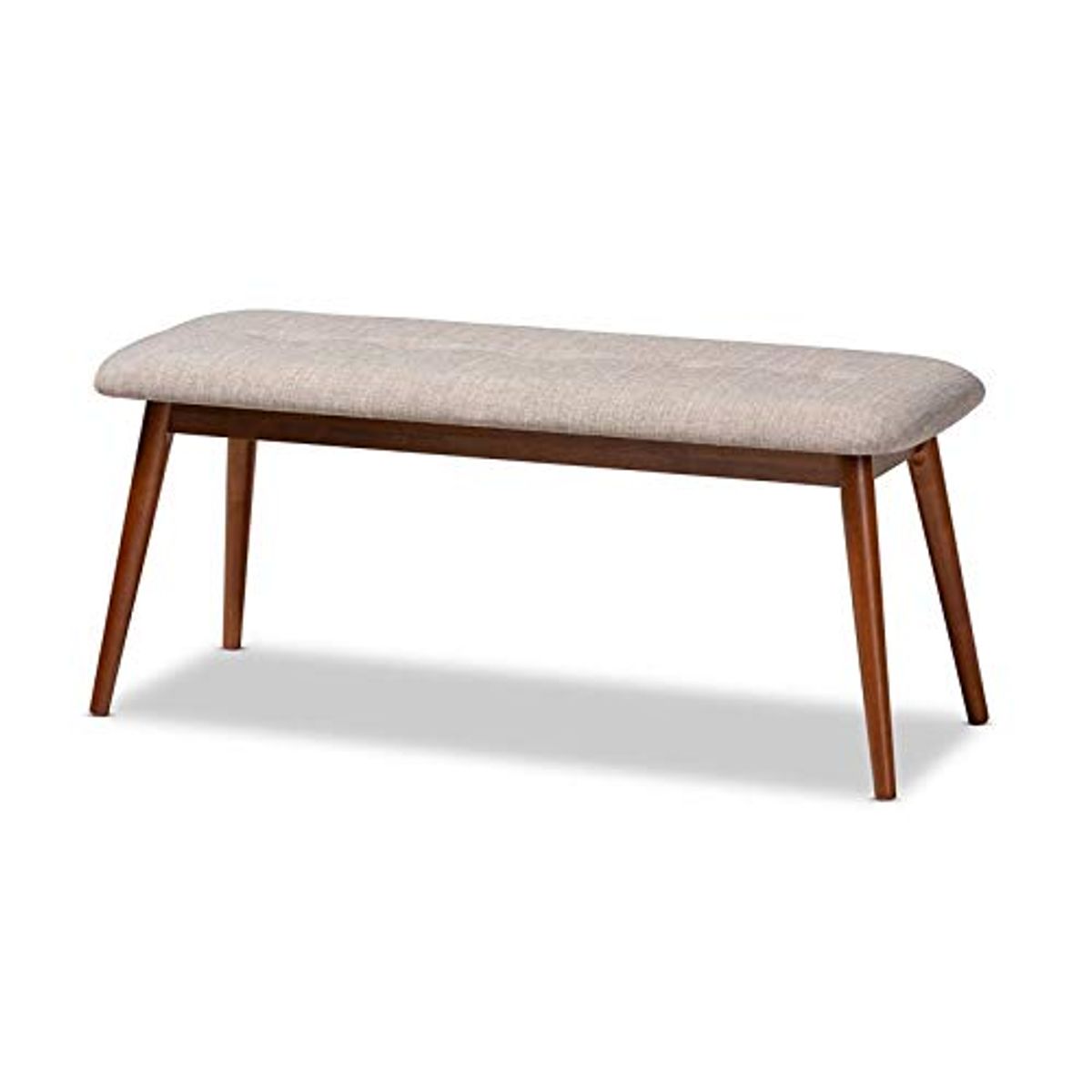 Baxton Studio Flora II Light Gray and Oak Dining Bench