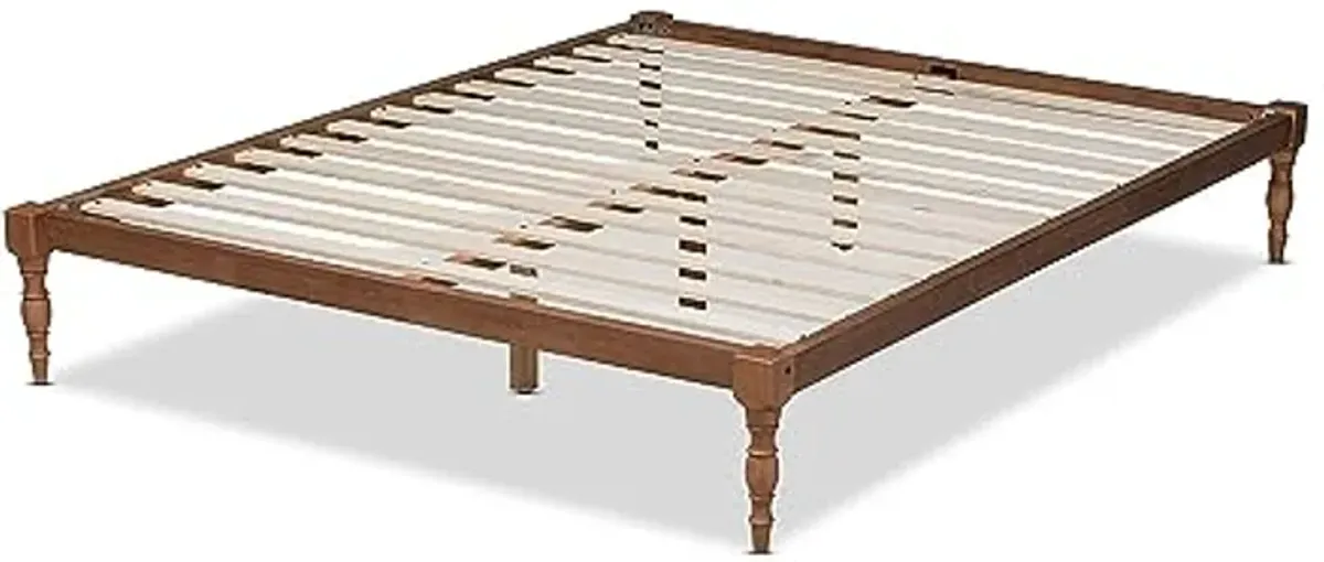 Baxton Studio Iseline Modern and Contemporary Walnut Brown Finished Wood Full Size Platform Bed Frame