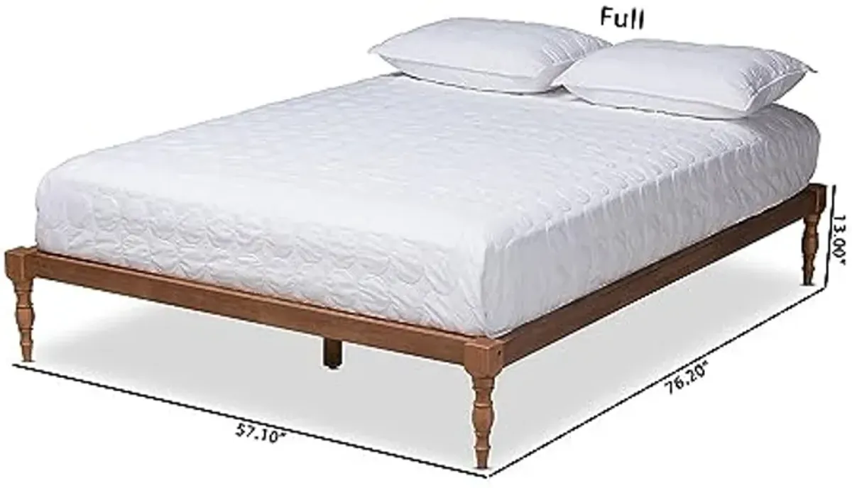 Baxton Studio Iseline Modern and Contemporary Walnut Brown Finished Wood Full Size Platform Bed Frame