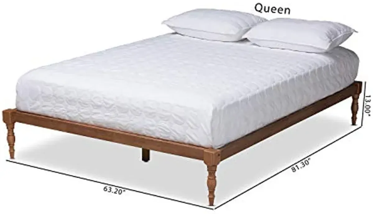 Baxton Studio Iseline Modern and Contemporary Walnut Brown Finished Wood King Size Platform Bed Frame