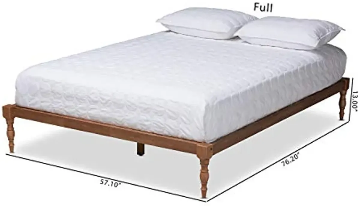 Baxton Studio Iseline Modern and Contemporary Walnut Brown Finished Wood King Size Platform Bed Frame