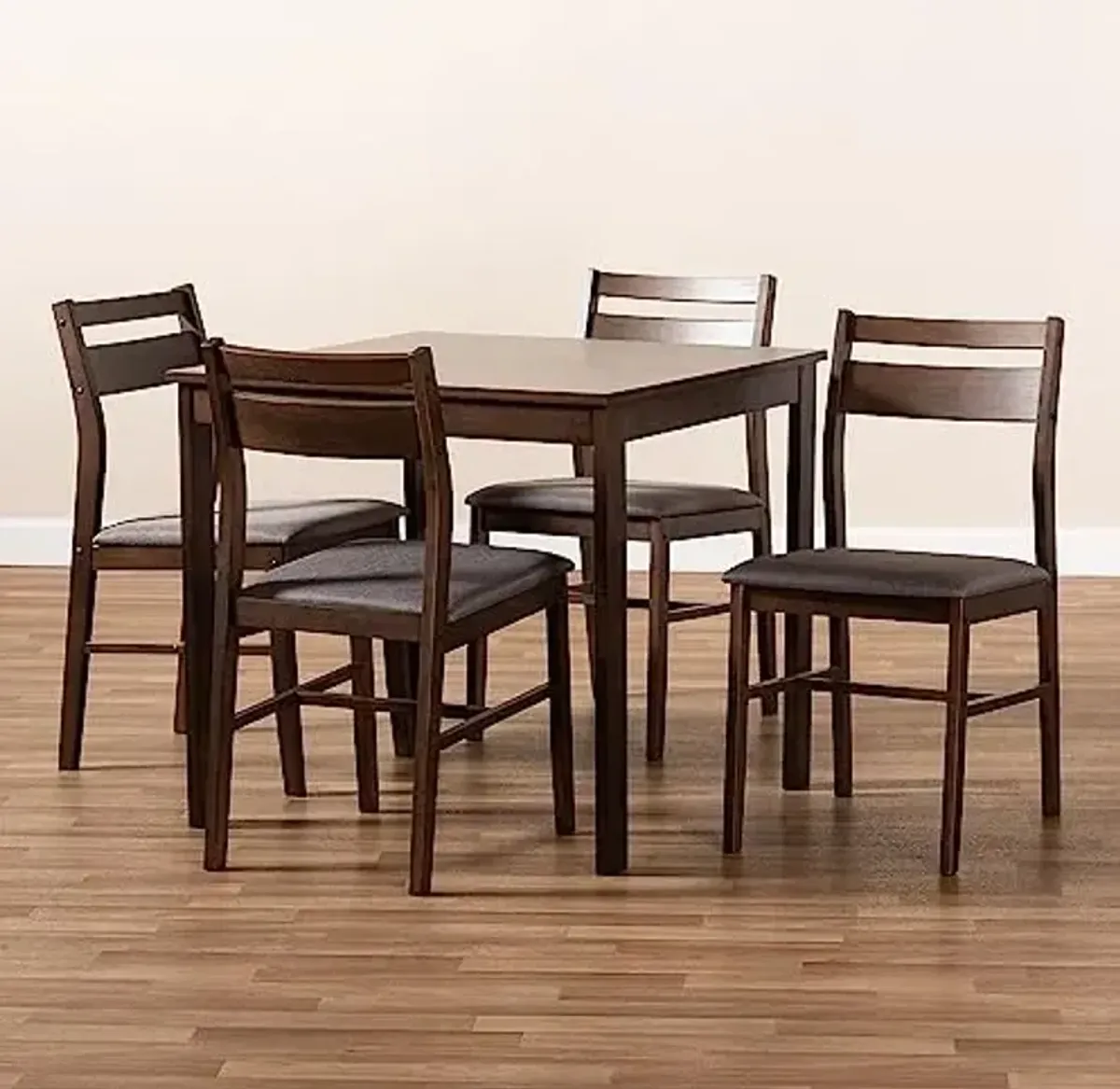 Baxton Studio Lovy 31.5-inch Dining Set, Gray, 5-Piece