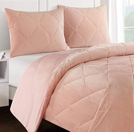 Heritage Club Kids and Teen Solid Cloud Fill Comforter Alternative Microfiber – Ultra Soft – Hypoallergenic – All Season Breathable 3 Piece Set, Full, Pink