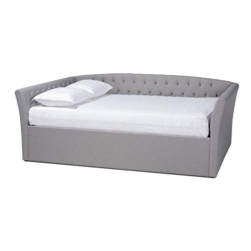 Baxton Studio Delora Full Size Light Grey Upholstered Daybed