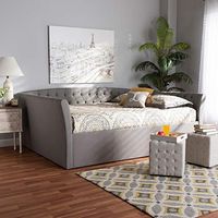 Baxton Studio Delora Full Size Light Grey Upholstered Daybed