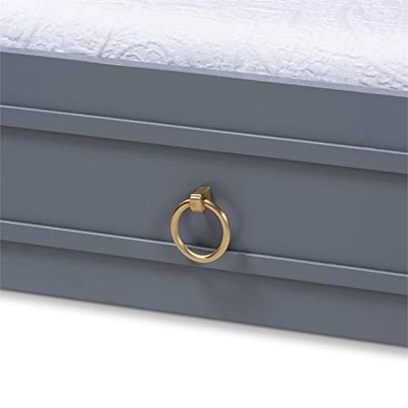 Baxton Studio Mariana Grey Wood Twin Size Bed with Trundle