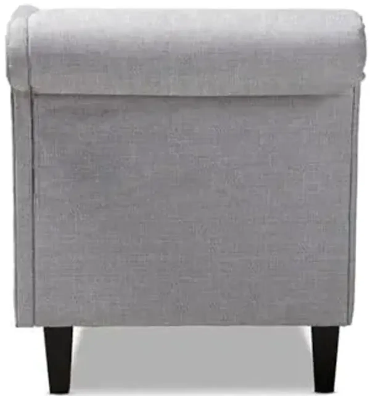 Baxton Studio Florent Modern and Contemporary Grey Fabric Upholstered Black Finished Chaise Lounge