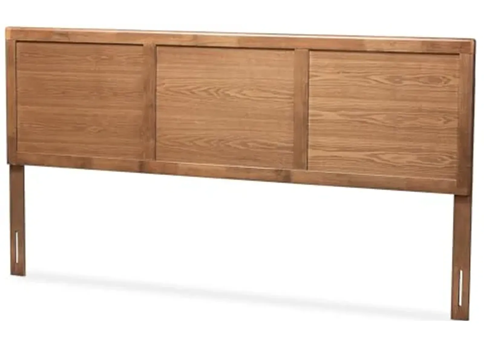 Baxton Studio Raya Mid-Century Modern Walnut Brown Finished Wood King Size Headboard