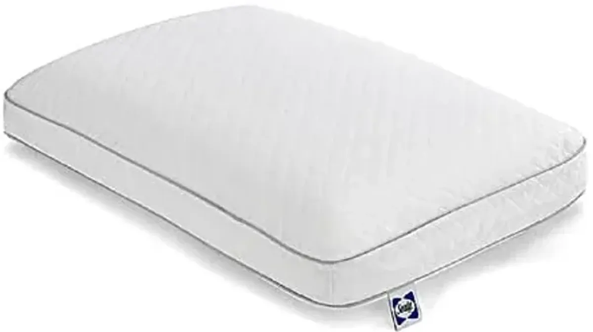 Sealy Essentials Premium Memory Foam Bed Pillow for Pressure Relief, Adaptive Design for Head and Neck Support with Washable Removable Cover, 1 Pack, White