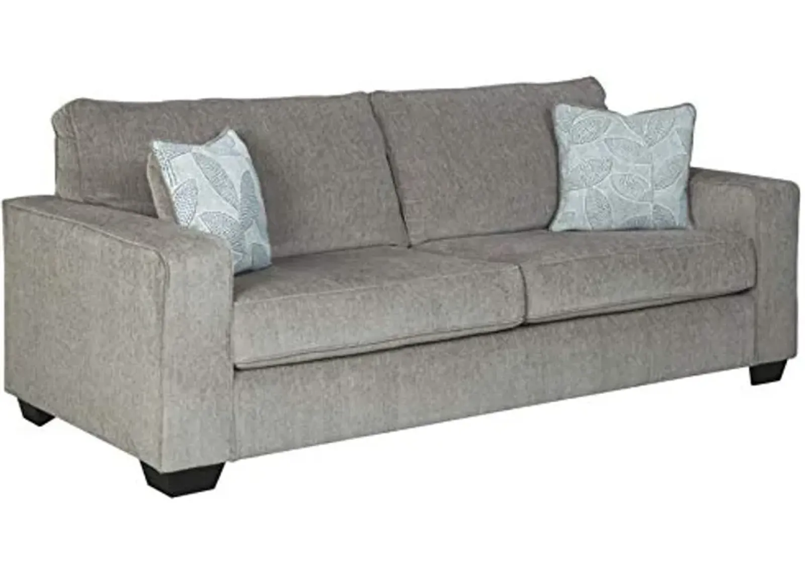 Signature Design by Ashley Altari Modern Queen Sofa Sleeper with 2 Accent Pillows, Light Gray