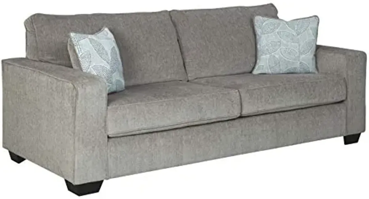 Signature Design by Ashley Altari Modern Queen Sofa Sleeper with 2 Accent Pillows, Light Gray