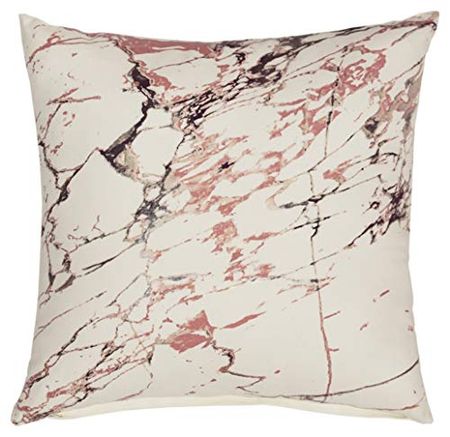 Signature Design by Ashley Mikiesha Marble Design Throw Pillow, 20 x 20 Inches, White