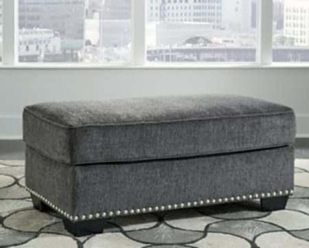 Ashley Express Casual Ottoman in Carbon