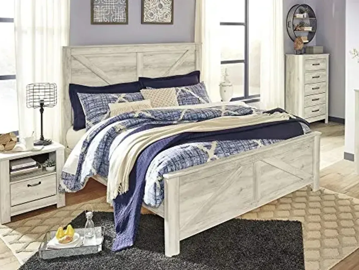 Signature Design by Ashley Bellaby Coastal Crossbuck Panel Headboard ONLY, King, Light Brown & Beige