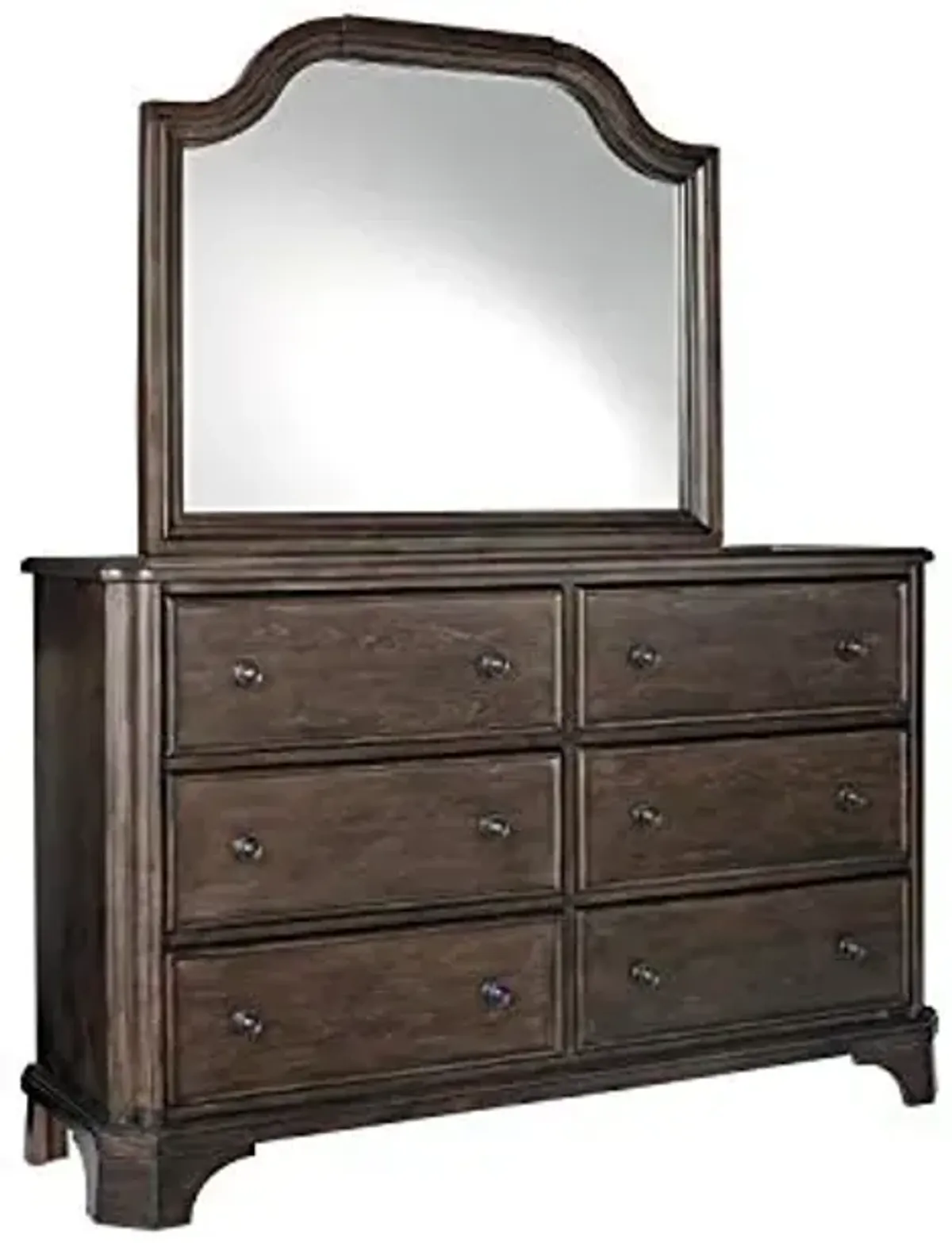 Signature Design by Ashley Adinton Traditional 44 x 36 Bedroom Mirror with Cutaway Shape, Brown