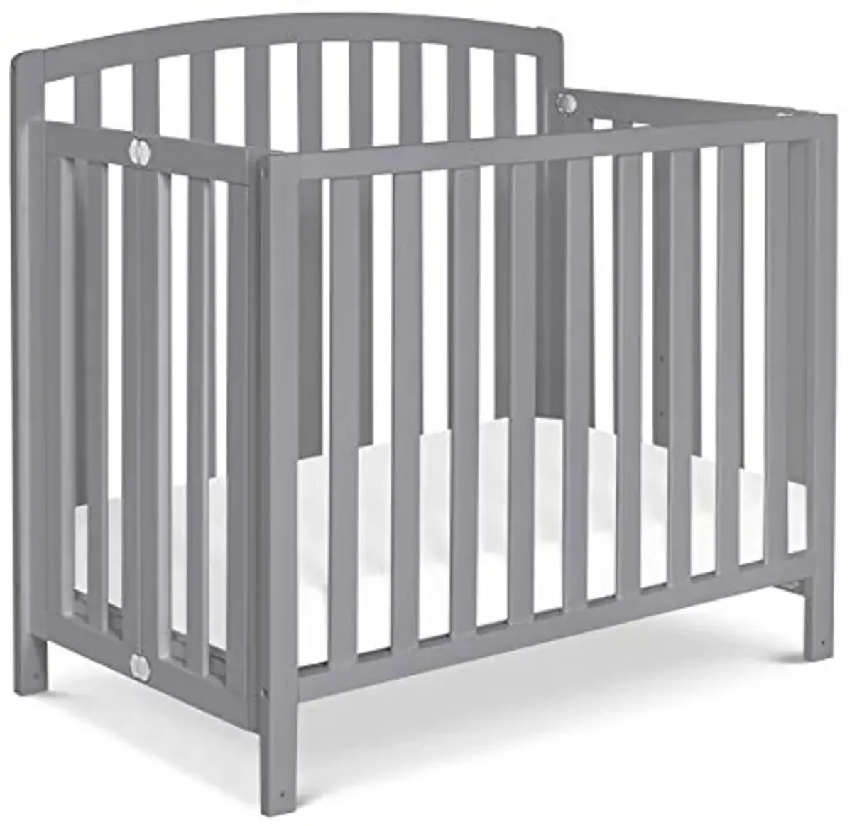 DaVinci Dylan Folding Portable 3-in-1 Convertible Mini Crib and Twin Bed in Grey, Greenguard Gold Certified