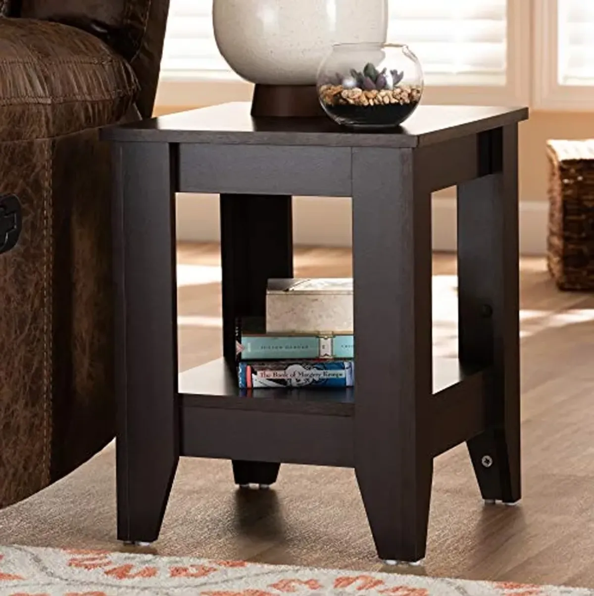 Baxton Studio End Tables, One Size, Dark Brown