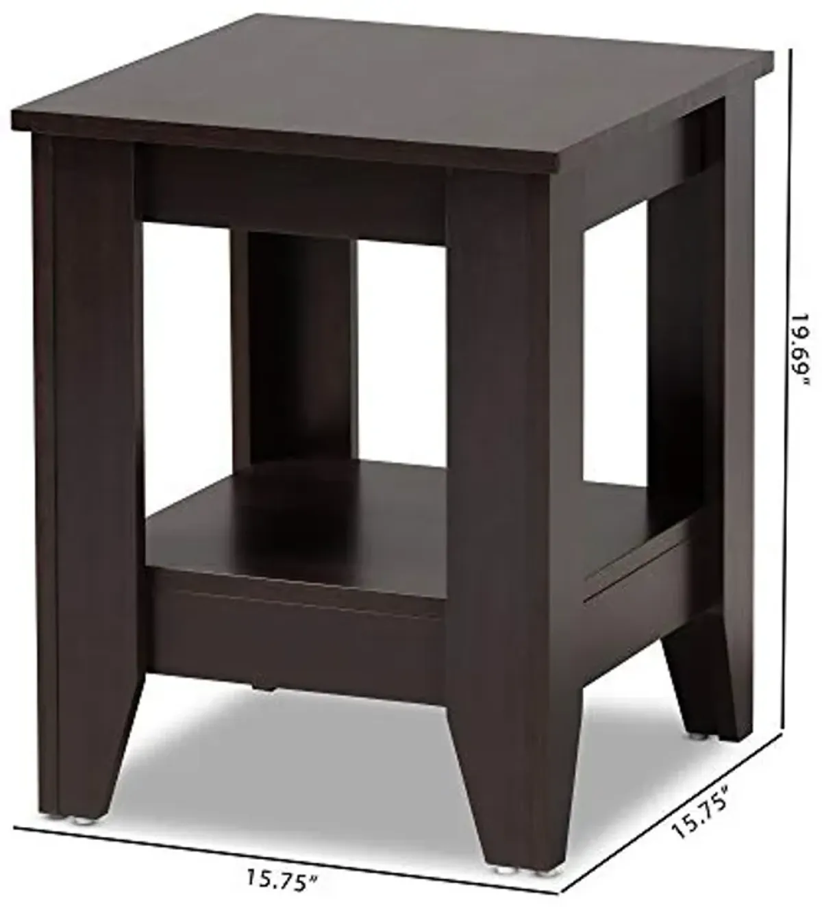 Baxton Studio End Tables, One Size, Dark Brown