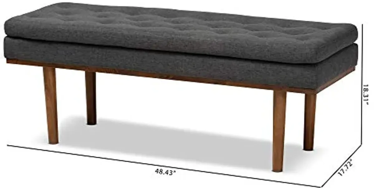 Baxton Studio Benches, One Size, Dark Grey/Walnut