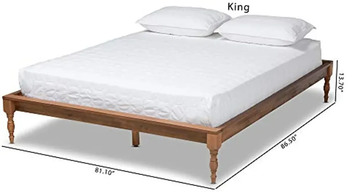 Baxton Studio Platform, King, Ash walnut