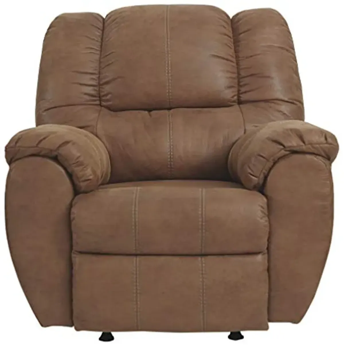 Signature Design by Ashley McGann Faux Leather Oversized Manual Rocker Recliner, Light Brown