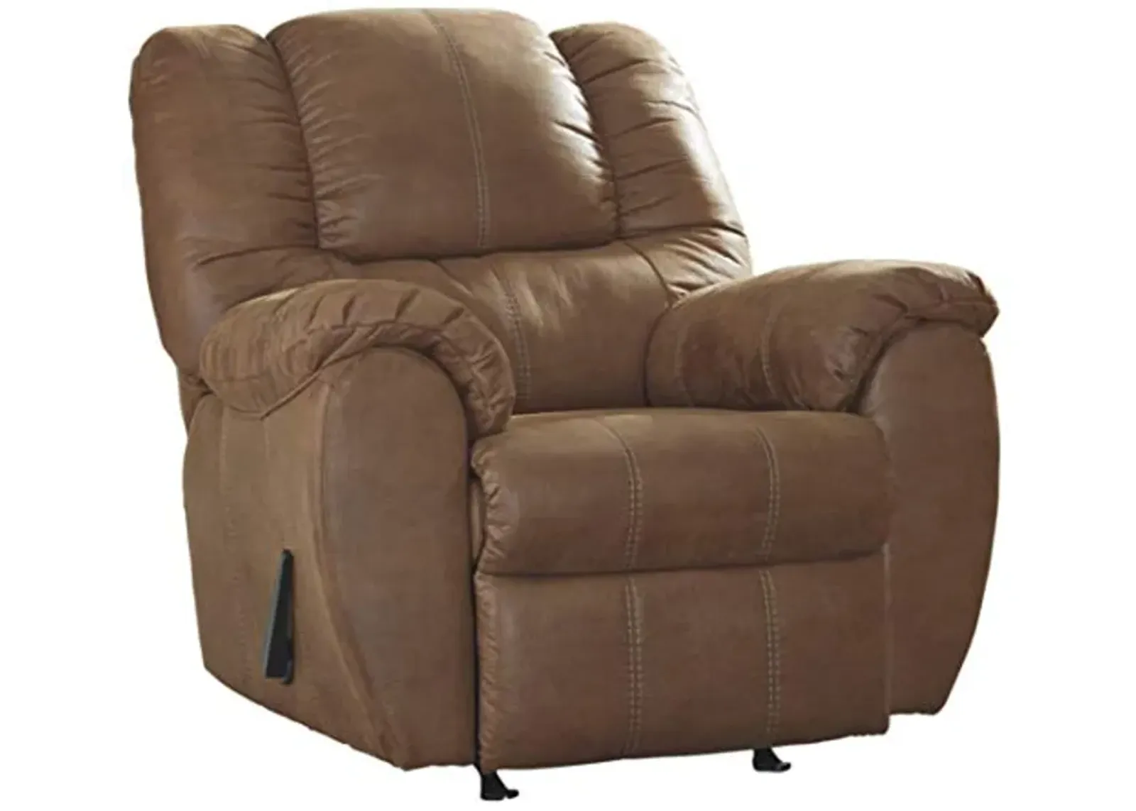 Signature Design by Ashley McGann Faux Leather Oversized Manual Rocker Recliner, Light Brown