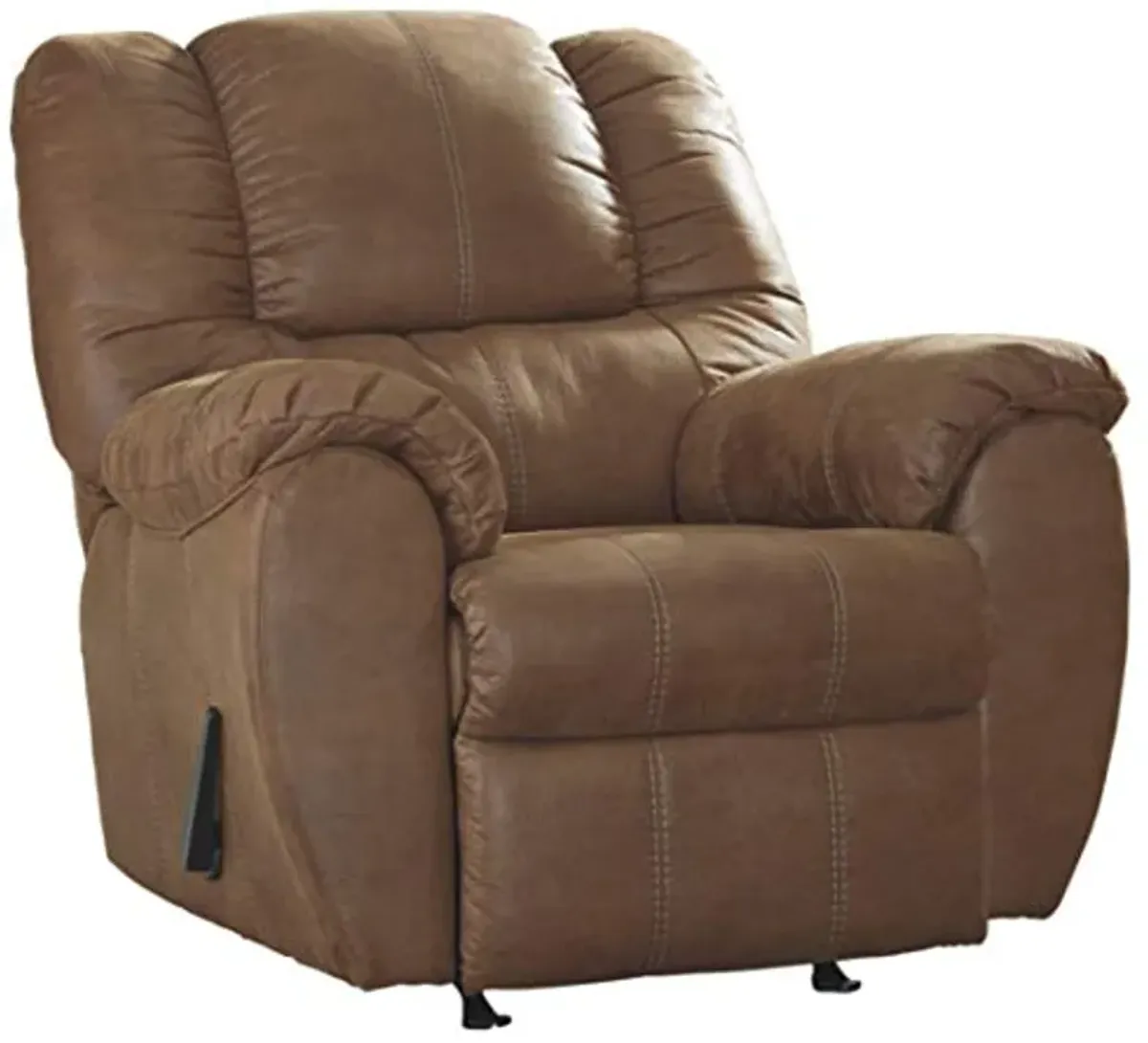 Signature Design by Ashley McGann Faux Leather Oversized Manual Rocker Recliner, Light Brown