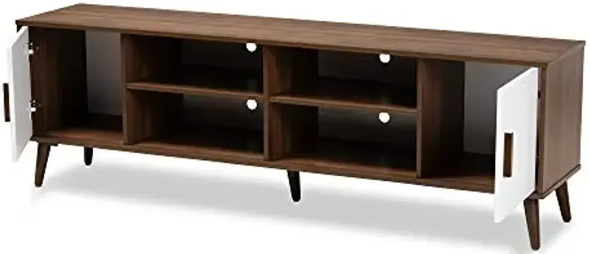 Baxton Studio TV Stands, One Size, Walnut/White