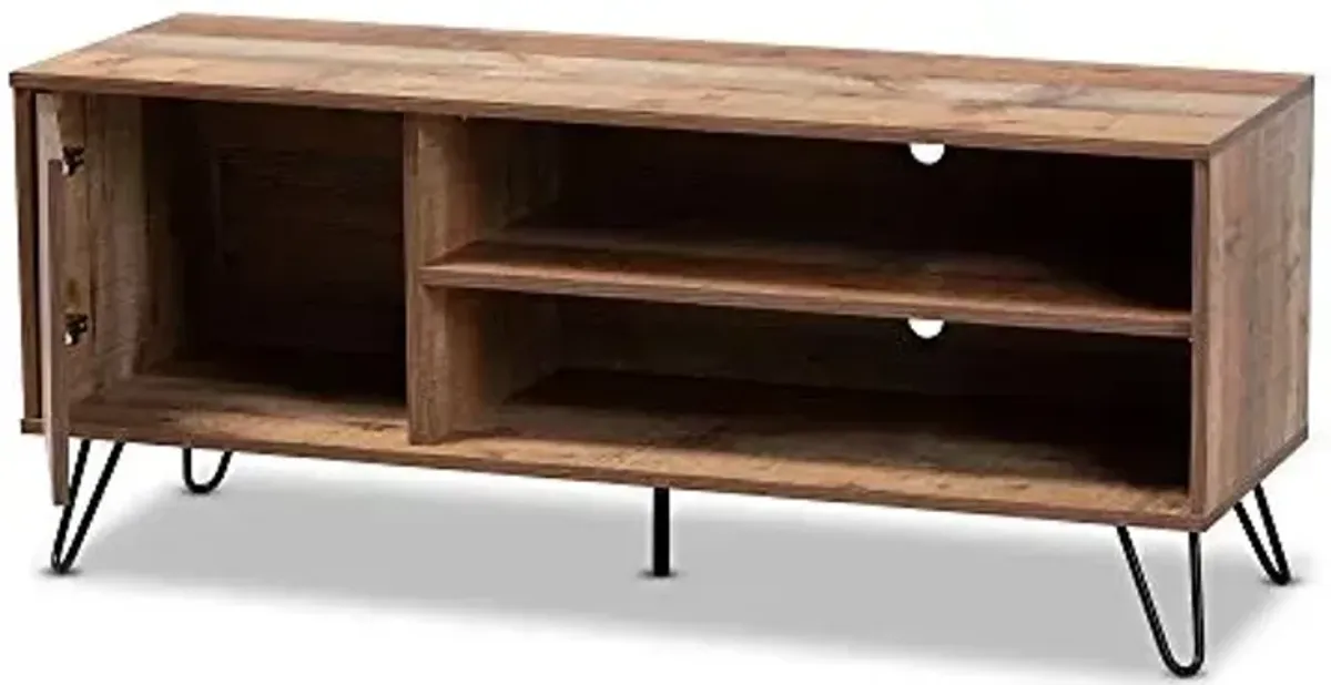 Baxton Studio TV Stands, One Size, Rustic Oak/Black
