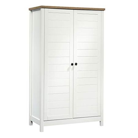 Sauder Cottage Road Storage Cabinet, L: 35.28" x W: 17.52" x H: 60.43", Soft White Finish