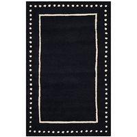 SAFAVIEH Bella Collection 2' x 3' Black/Ivory BEL151E Handmade Dotted Border Premium Wool Accent Rug
